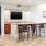 a lounge with bar seating