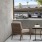 furnished patio facing parking lot
