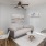 a living room with a couch and a table